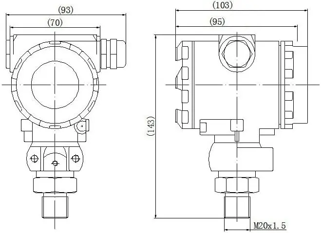 Structural diagram of the 2088 Pressure Transmitter