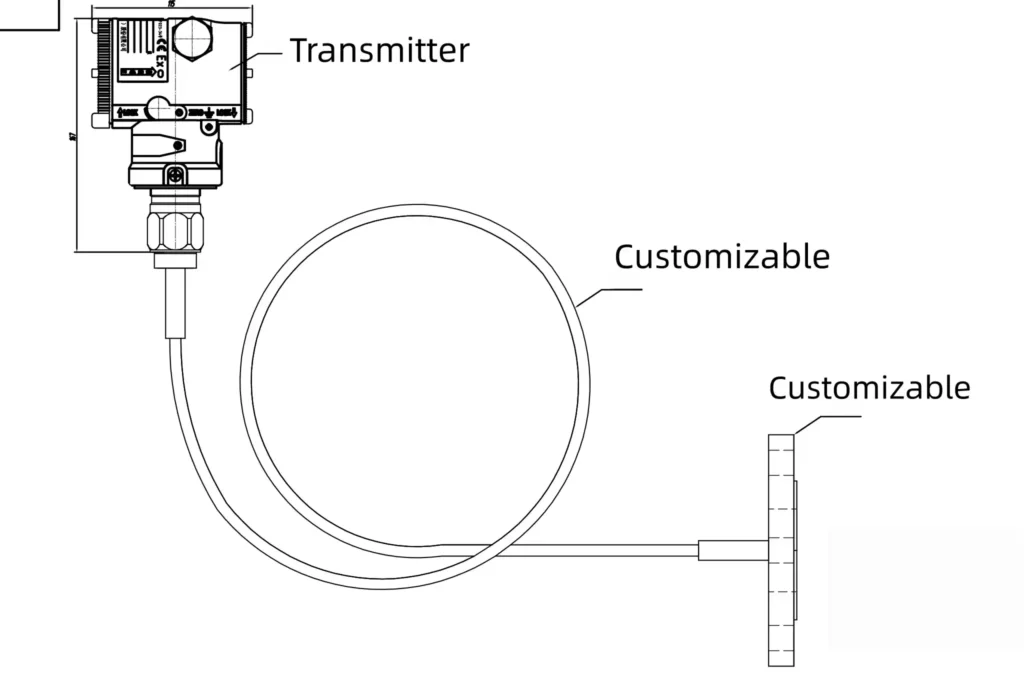 Structure of capillary pressure transmitter