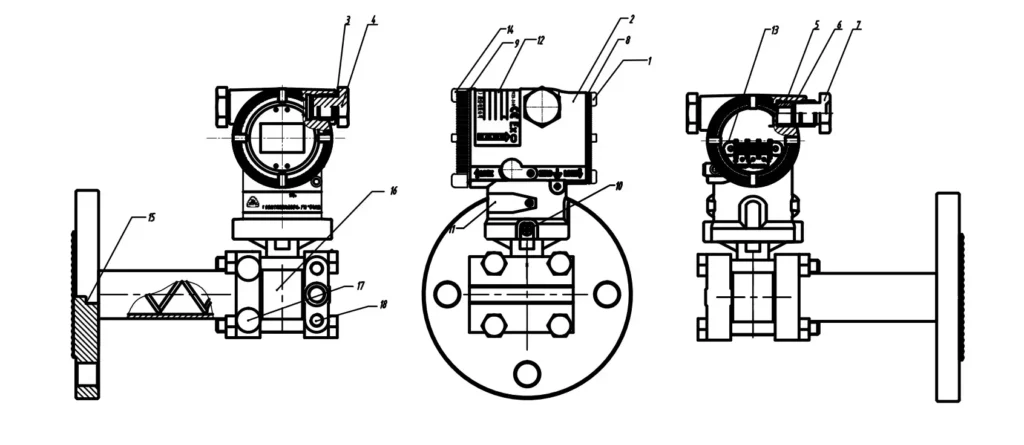 Structure of diaphragm seal differential pressure transmitter